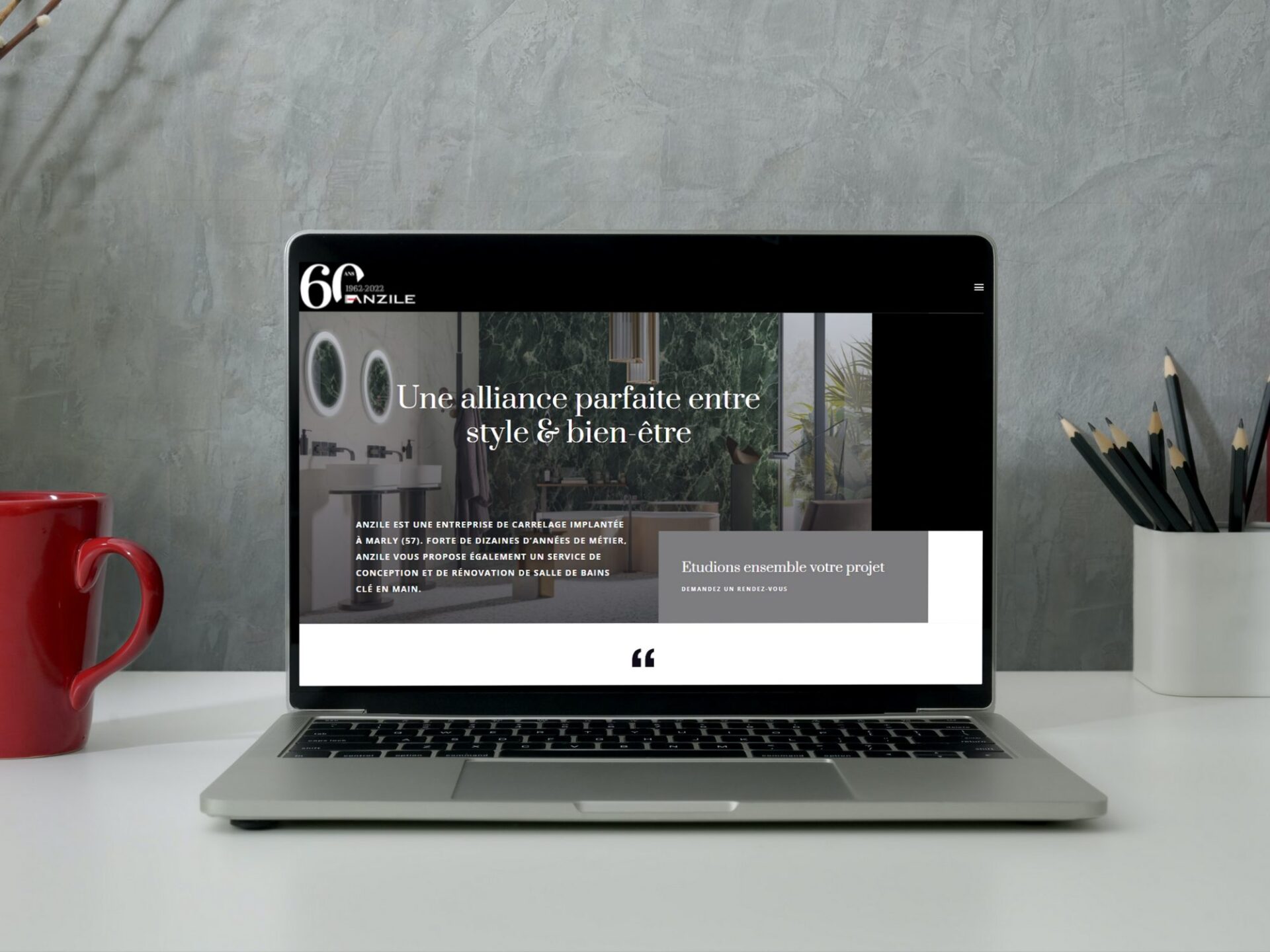 Aperçu du site internet Anzile Carrelage créé par Conselio